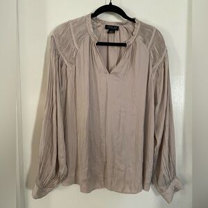 Rachel Zoe Pleated Ruffle Long Sleeved Blouse